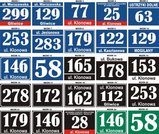 АДРЕСНАЯ ТАБЛИЧКА Краков С НОМЕРОМ ДОМА 20х25 см
