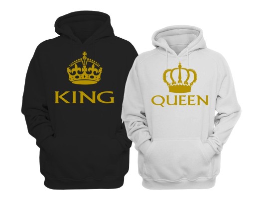 Толстовки для пар QUEEN и KING ZŁOTY