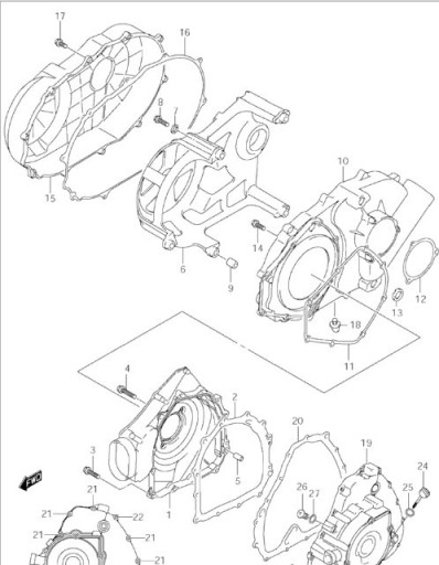 ПРОКЛАДКА КРЫШКИ КОРПУСА SUZUKI KINGQUAD 700 750