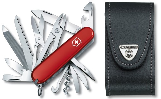 Victorinox 1.3773, Нож карманный + кожаный чехол 4.0521.3, 91 мм