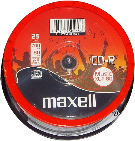 Аудио CD Maxell CD-R 700 МБ MUSIC XL-II 80 мин 25 шт.