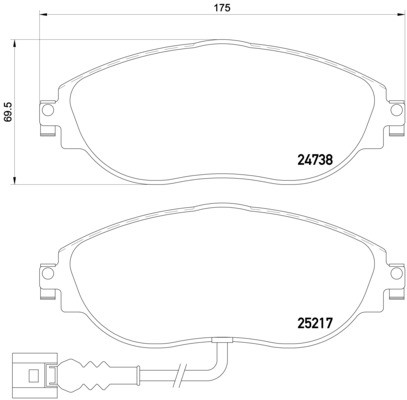 Колодки передние BREMBO - VW PASSAT B7 340мм