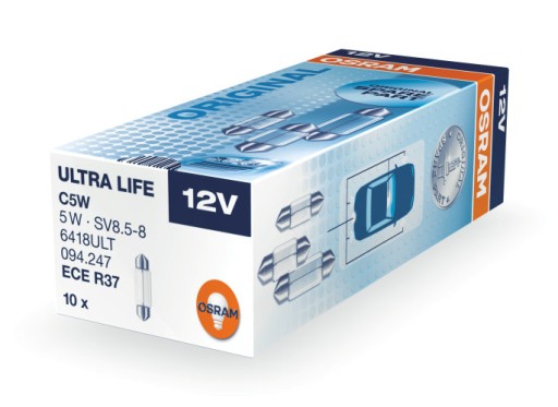 6418ULT ЛАМПОЧКА C5W 12V SV8.5-8 ULTRA LIFE OSRAM