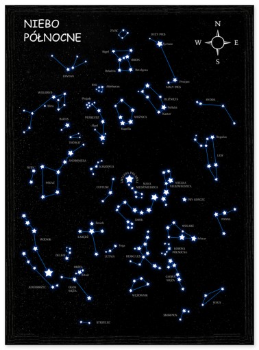 Созвездие звезд Северного неба - постер 50х70см