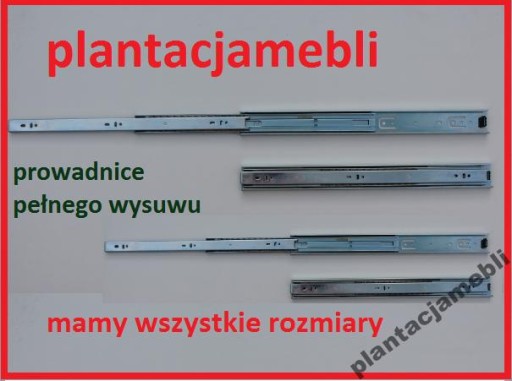 PROWADNICA KULKOWA PEŁNY WYSUW L-500 ( 1kpl-2szt)