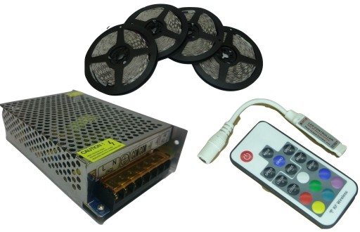ZESTAW taśma RGB 5050 600 LED 20m ster radiowy zas