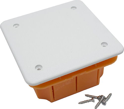 PUSZKA P/T Z BIAŁĄ POKRYWĄ 76×76×52mm CZARNA 11.1