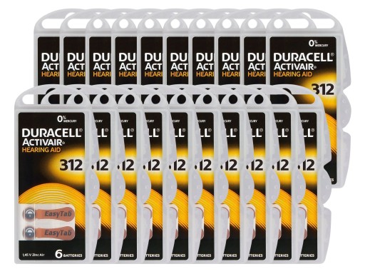 120 x 312 слуховых батарей PR41 Duracell ActivAir