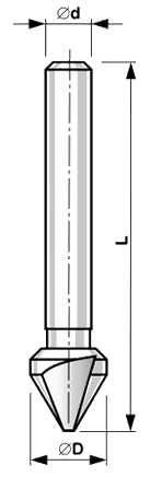 Зенковка Коническая фаска 16 мм 60 градусов