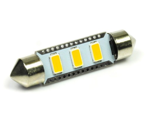 LED 3 SMD 5630 C5W ТЕПЛЫЙ БЕЛЫЙ лампочка 31 мм