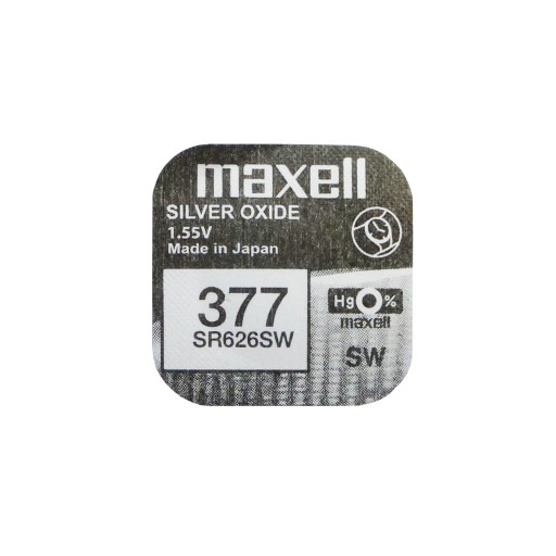 Серебристый аккумулятор Maxell 377 SR626SW SR66 1 шт.