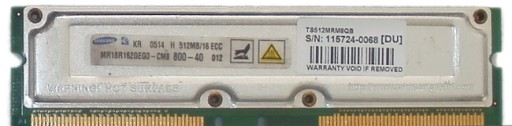 RIMM 512MB 16bit ECC 512 MB RAMBUS RDRAM