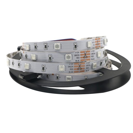 LED STRIP 12V 5050 30LED IP20 RGB 1mb с наконечником