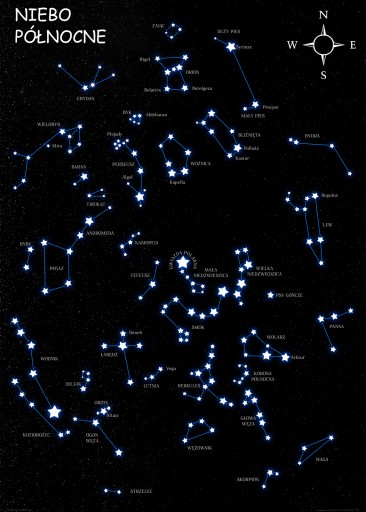 Созвездие звезд Северного неба - постер 50х70см