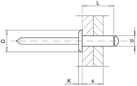 Заклепки потайные заклепки окрашенные в черный цвет Al/St 4x8 10 шт.