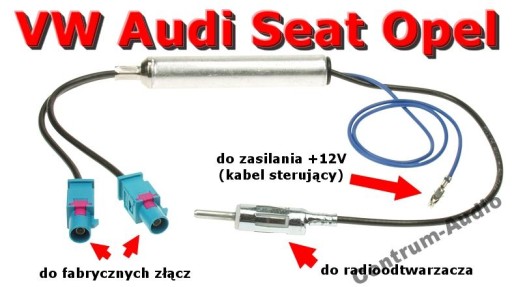 АНТЕННЫЙ СЕПАРАТОР 2xFakra усилитель VW Audi Seat