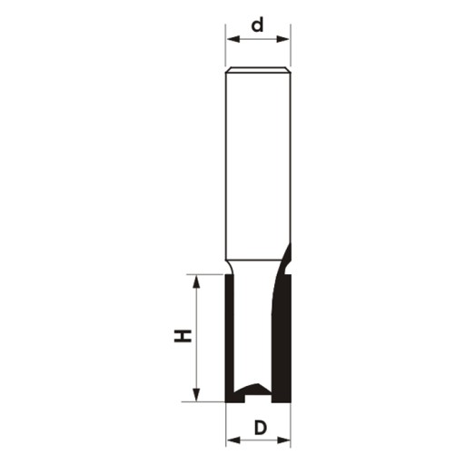 Прямая концевая фреза с ЧПУ с двумя пластинами D=8xH=30/d=6