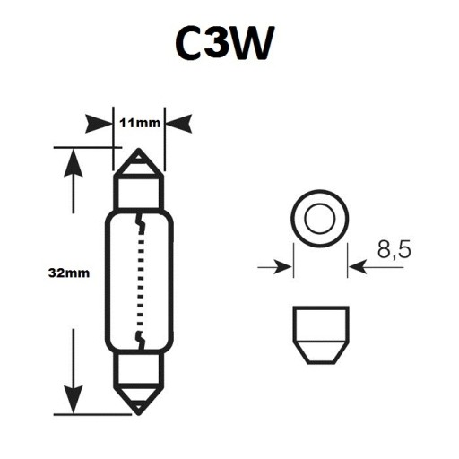 C3W 12V OSRAM СТЕКЛЯННАЯ ЛАМПОЧКА