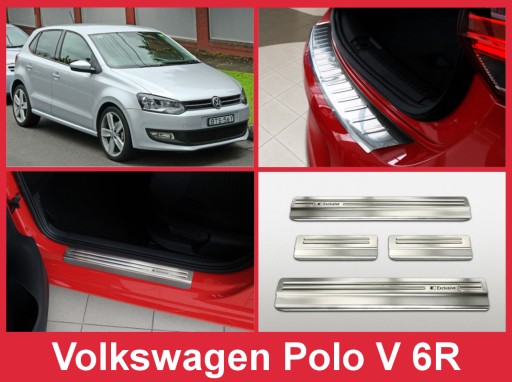 VW Polo 5 6R ZESTAW NAKŁADKA ZDERZAK TYŁ+PROGI