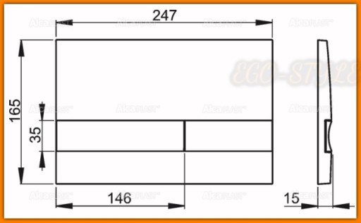 AlcaPLAST Кнопка унитаза Черный/Хром-МАТ M1728-2