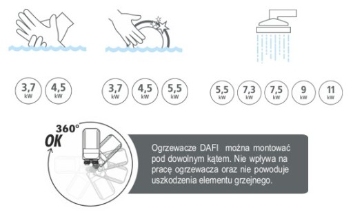 Водонагреватель DAFI 11 кВт 400 В с подключением