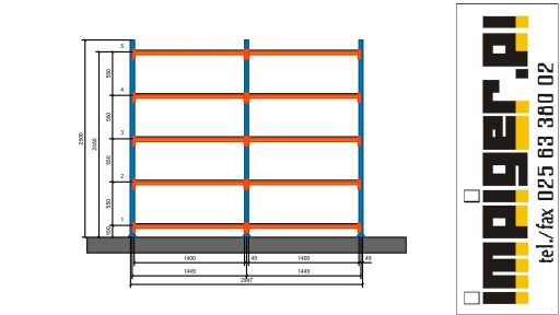 Полка Mecalux 250x140x60x2-5 полок для комплектации