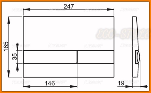 AlcaPLAST Кнопка смыва для унитаза Черный M1738 DELFIN