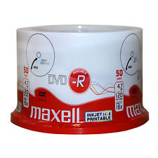 Диски для печати MAXELL DVD-R БЕЛЫЕ для печати 50 шт.