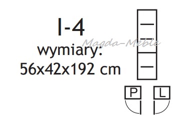 I4 БАРНАЯ ВИТРИНА КНИЖНЫЙ ШКАФ УЗКИЙ СТОЛБ крафт белый 56