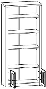 Книжный шкаф с полками для гостиной и столовой PROVANCE R1