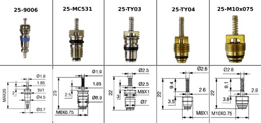 Клапан кондиционера M10x075 Клапан кондиционера высокого давления R134a 1 шт. Металл