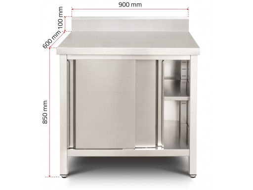 ШКАФ + РАБОЧИЙ СТОЛ RANT, НЕРЖАВЕЮЩАЯ НЕРЖАВЕЮЩАЯ, INOX 900 M