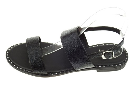 Sandały Klasyczne gładkie L169 Black r.39