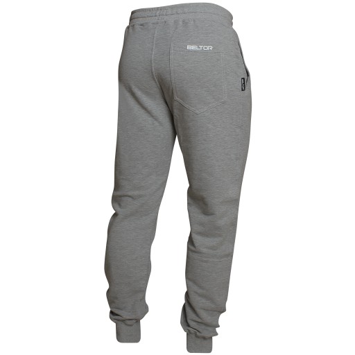 BELTOR BW SPODNIE DRESOWE DRESY SZARE MELANŻ S HAWK SWEATPANTS LOGO
