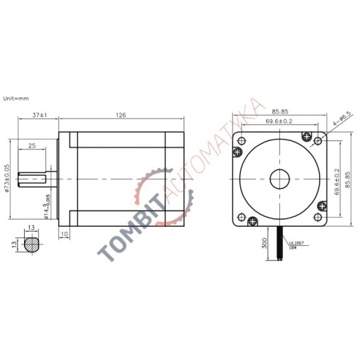 Шаговый двигатель SC86STH126-5004AF, 9,0 Нм, 5,0 А