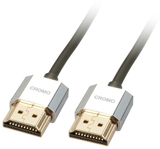 Lindy 41672 Kabel HDMI 2.0 Slim High Speed Ethernet, Cromo - 2m