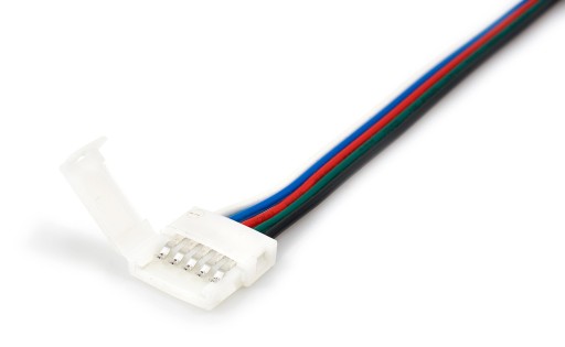 ZŁĄCZKA Z KLIPSEM DO TAŚM LED RGBW + PRZEWÓD 5 PIN