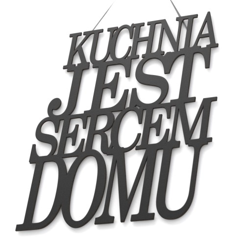 Деревянная надпись на стене Кухня – сердце дома