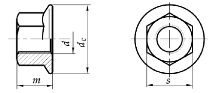 Гайка с фланцем M10 гладкая, DIN6923, 10 шт.