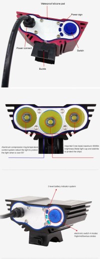 Велосипедный фонарь SolarStorm X3 3xCREE XM-L 2800лм