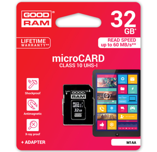 КАРТА GOODRAM MICRO SD 32 ГБ MICRO 10 UHS + АДАПТЕР