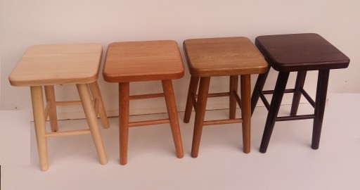 TABORET DREWNIANY - DO KUCHNI - BUKOWY - SOLIDNY