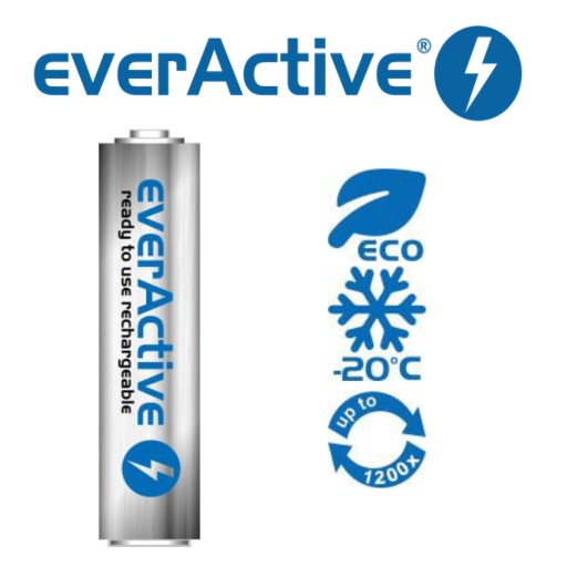 4 аккумулятора EverActive R03 AAA Ni-MH емкостью 1050 мАч