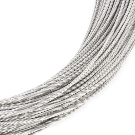 Lina linka stalowa NIERDZEWNA INOX Kwasoodporna splot 7x19 2mm 40m