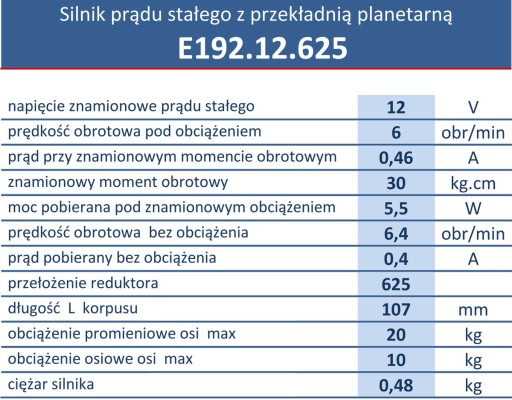 Планетарный мотор-редуктор 6 об/мин, 12В постоянного тока, 30кг.см