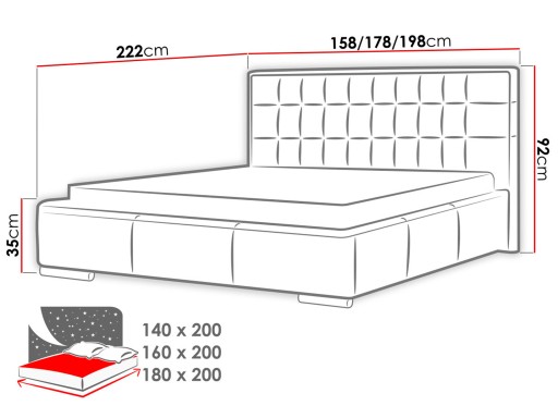 Контейнер Vento BED 140x200 с двойной рамой