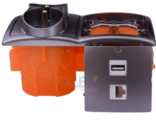 Floven Wall Spocket Terminal 1USB 1RJ 230V