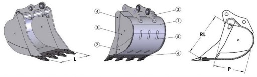 Ковш усиленный HD Trevi Benne WSR065-140