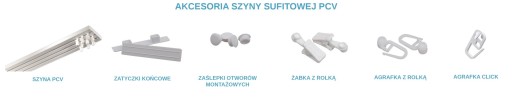 Karnisz potrójny 2,45 Szyna sufitowa PCV III 245