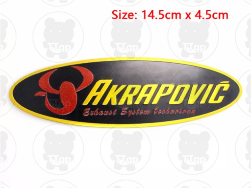 ЭМБЛЕМА ЗНАК АЛЮМИНИЕВЫЙ ГЛУШИТЕЛЬ AKRAPOVIC 145X45